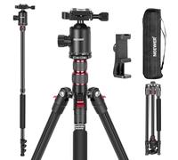 NEEWER 77"/197cm Trípode Monopod de Cámara para DSLR, Teléfono, con Cabeza de Bola Panorámica de 360°, Columna Central de 2 Ejes, Arca Tipo QR Placa, Aluminio Ligero Trípode de Viaje, Máx Carga 15,4kg