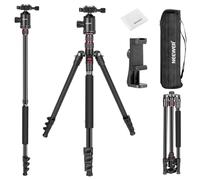 NEEWER 77" Trípode Monopié Cámara con Soporte Teléfono, Compatible con iPhone para Grabación, Soporte Viaje Compacto Ligero Aluminio con Rótula Placa QR Bolsa Paño Limpieza, Carga Máxima 34lbs