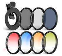 NEEWER 77mm Kit de Filtro de Lente con Clip de Lente de Teléfono, CPL, ND32, Filtros Graduados (4 Colores), Compatible con iPhone iPhone 17 16 16e 15 14 Pro MAX Plus Android Samsung S25 Ultra