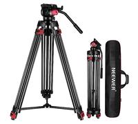 NEEWER 79"/ 200cm Trípode de Video, Soporte de Trípode de Aleación de Aluminio Resistente con 360° Cabezal de Arrastre Fluido, Placa QR Compatible con Canon Nikon Sony y Otras,Carga hasta 17.6lb/ 8kg
