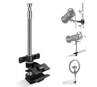 NEEWER 9" End Jaw Grip con 5/8" Stud, Steel Shaft End Grip con Mordazas Ajustables, Almohadillas de Goma para C Stand, Antitorsión, Mango Giratorio Fácil Bloqueo para Luz Video LED Softbox, UA041