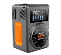 NEEWER 99Wh Mini V Mount Batería Inteligente App Control, 100W PD Carga Rápida/15W Carga Inalámbrica, Múltiples Salidas/OLED, Fuente Alimentación Respaldo para Cámara Portátil Móvil Luz Video, PS099U
