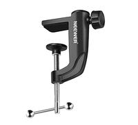 NEEWER Abrazadera de montaje de mesa de metal para micrófono, soporte de brazo de tijera con un tornillo de posicionamiento ajustable, se adapta a escritorio de hasta 5 cm de grosor (negro)