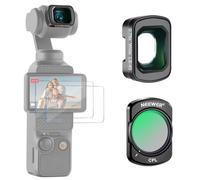 NEEWER Accesorios de Filtro Compatible con dji Osmo Pocket 3 y Creator Combo Filtro CPL Magnético 0.75X Lente Gran Angular 108° Campo Visión 2 Protectores de Pantalla Kit Filtro de Fotografía, FL-B29