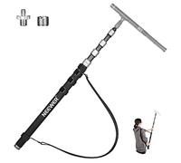 NEEWER Actualizado Micrófono Boom Pole, 300cm Telescópica de Fibra de Carbono Mic Boom Brazo con 5 Secciones, 1/4" 3/8" 5/8" Adaptador Tornillo, Correas Cable, Correa Hombro y Bolsa, MS-300C (Plata)