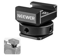 NEEWER Adaptador de Cold Shoe Mount Compatible con dji Hollyland Rode Receptor de Micrófono Lavalier Inalámbrico, Accesorios Anti Caída Adaptador Montaje en Jaula Cámara con Pin Retráctil, UA030