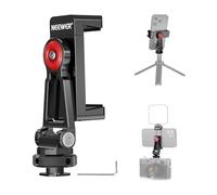 NEEWER Adaptador de Montaje de trípode de Metal para teléfono con Base de Zapata fría, Soporte de teléfono de 360° con 2 Soportes de Zapata fría para luz de Video y micrófono para vlogging, Universal