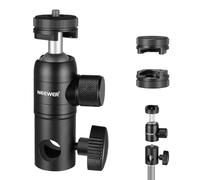 NEEWER Adaptador de Montaje en Soporte de Luz con Zapata Fría y Mini Cabeza de Bola de Tornillo de 1/4", Placa de Montaje Reversible para Anillo de Luz del Monitor de Cámara, Máx. Carga 10kg(2 Packs)