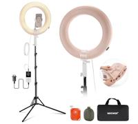 NEEWER Anillo de luz Inflable Grande de 14 Pulgadas con Soporte de trípode/Soporte para teléfono/Control Remoto, luz LED portátil de 35 W, 2900-6500 K, 2400 Lux, CRI95+ para iPhone, Selfie, grabación