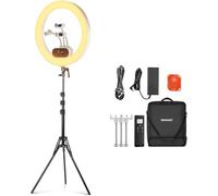 NEEWER Anillo de luz LED de Alta Potencia de 19 Pulgadas, 100 W, con Soporte de trípode y 3 Soportes para teléfono compatibles con iPhone, aplicación CRI97+ de 2900-7000 K e iluminación de Control de