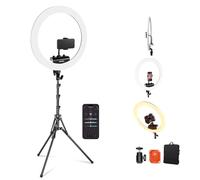 NEEWER Aro Luz Profesional con Soporte y Movil Soporte, 18Inch Ultrafino, 45W 2900K-7000K TLCI98, Obturador Remoto y App Control, Iluminación Más Suave para Maquillaje en Vivo TikTok,RP18B Pro Blanco