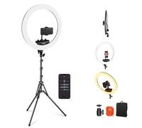 NEEWER Aro Luz Profesional con Soporte y Movil Soporte, 18Inch Ultrafino, 45W 2900K-7000K TLCI98, Obturador Remoto y App Control, Iluminación Más Suave para Maquillaje en Vivo TikTok,RP18B Pro Negro