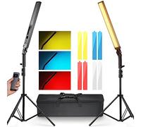 NEEWER Barra de Luz Vídeo LED Mejorada y Kit Remoto 2,4G, Paquete de 2 Iluminación Regulable 3200K~5600K CRI97+ con Soportes/Filtros/Bolsa para Grabación Youtube, Fotografía, Juegos, BH20B Negro