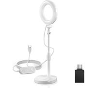 NEEWER Básico 5"/13cm Aro Luz Escritorio con Soporte, 10W Luz LED Selfies con Base Teléfono Compatible con iPhone para Grabación Laptop Webcam Zoom Videoconferencia Iluminación Maquillaje, Banco BR60