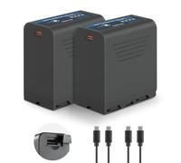 NEEWER BÁSICO 2 Pack NP-F970 7800mAh Baterías Repuesto NP-F Batería Recargable para Sony FX3/FX30/A7, para Canon R5, para Nikon Z8, 20W Tipo C PD Carga Rápida para Videocámara Monitor Luz LED, TP-F970