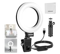 NEEWER BÁSICO 5" Aro Luz con Mini Trípode Luz Videoconferencias Escritorio, Clip on Streaming Kit para Monitor Webcam Computadora Portátil Maquillaje Selfies Grabación Video, Paño de Limpieza, BR60