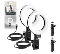 NEEWER Básico 5" Aro Luz para Luz Videoconferencias, Paquete de 2 Clip on Luz Kit con Trípode Escritorio para Monitor Portátil Zoom Call Live Streaming Trabajo Remoto Aprendizaje Grabación, BR60