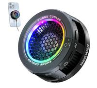 NEEWER BÁSICO Enfriador Magnético Teléfono, Ventilador USB Bajo Ruido con Control Inteligente Temperatura Luz RGB Aro Magnético & Clip Compatible con iPhone 15 16 Pro Max MagSafe Samsung iPad, PA069