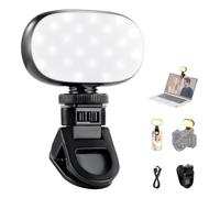 NEEWER BÁSICO Luz Portátil Selfies, 3W Clip on Phone LED Pequeña Luz LED Zapata Fría Camera Lighting, 600mAh CRI95 3 Modos Color Regulables para iPhone iPad Portátil Webcam Zoom Videoconferencia, N9