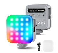 NEEWER Básico Luz Vídeo RGB Magnética, Mini Luz Cámara LED RGB Completa 360° CRI96+ 2500-9000K 18 Escenas 3 Zapatos Fríos y 1/4", 2000mAh Portátil Recargable para Fotografía Luz Selfie/Trípode, BL60C