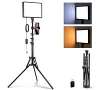 NEEWER BÁSICO Panel LED Video, Kit Foco Luz Estudio con 59''/150cm Trípode & Soporte Móvil para Gabación Fotografía Streaming, 850 LX/0,5 m, Key Light Regulable Bicolor 2700-6500 K, BP300