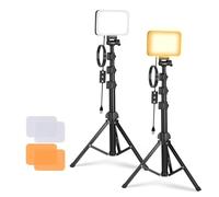 NEEWER Básico Panel Luz Vídeo LED Kit, 2 Pack Bicolor Estudio Foco Portátil con Soporte para Trípode y Filtros, 3200K~5600K CRI 95 750lux para Fotografía, Grabación, Transmisión en Vivo, BP66