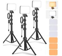 NEEWER BÁSICO Panel Luz Vídeo LED Kit, Paquete de 3 Bicolor Estudio Luz Portátil con Soporte para Trípode y Filtros, 3200K~5600K CRI 95 750lux para Fotografía, Grabación, Transmisión en Vivo, BP66