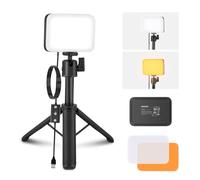 NEEWER Básico Panel Video LED Escritorio, Kit Videoconferencias Luz con Trípode Escritorio y Filtros para Cámara Web Portátil Zoom Llamadas Maquillaje Grabación Selfies, Bicolor Regulable, BP66