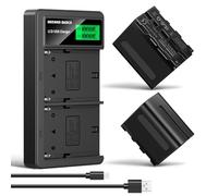 NEEWER BÁSICO Paquete de 2 NP-F970 7800mAh Batería Repuesto Cargador Rápido USB Dual Compatible con Sony NP-F970 F960 F950 F770 F750 F570 F550 FX3 FX30 A7 Canon R5 Nikon Z8 Cámara Handycam Luz LED