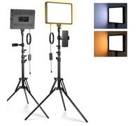 NEEWER BÁSICO Paquete de 2 Panel Luz LED Video con 59''/150cm Trípodes & Soportes Teléfono, 2700-6500K 850Lux Luz Estudio Bicolor Regulable para Fotografía Filmación Grabación Live Streaming, BP300