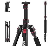 NEEWER BÁSICO TP15 Trípode Monopié Cámara, 71" Metal Resistente Portátil Viaje Teléfono DSLR Cell Phone Stand con Soporte Teléfono Montaje, Compatible con iPhone Grabación Video, Rótula no incluida.