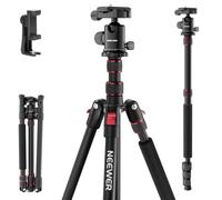 NEEWER BÁSICO Trípode Monopié Cámara, 71" Soporte Portátil Viaje Teléfono DSLR Aluminio Resistente Cell Phone Stand con Rótula 360° Phone Holder Mount, Compatible con iPhone para Grabación Video,TP15