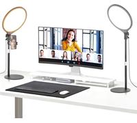NEEWER Basics 2 Pack 10,5" 27cm Aro Luz Escritorio con Soporte/Soporte Móvil//Timer, 3000-6500K Full Screen 15W LED Panel Foco para iPhone Grabación Streaming Selfie Webcam Videoconferencia Zoom, R10