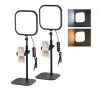 NEEWER Basics 2 Pack 10.8" Luz Video Conferencia Foco con Soporte/Soporte Móvil,15W Bi Color Edge Lit Full Screen Desk Light CRI95+ para Ordenador Portátil Webcam Zoom Calls Streaming Grabación, L220