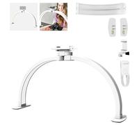 NEEWER Basics 23" Luz Uñas Media Luna para Escritorio, 308 Leds 28W Foldable Nail Tech Table ARC Lamp con Overhead Móvil Mount para Manicura Manualidades Iluminación Belleza Grabación Vídeo, HM04-D