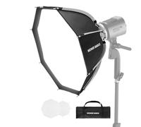 NEEWER Basics 45cm Softbox Octágono NEEWER Montaje (No Bowens Mount), Portátil Parabólico Octagonal Soft Box Kit con Difusores/Grid para Luz LED MS para Fotografía Estudio Grabación Video Luz, NS67P
