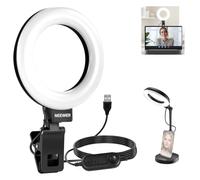 NEEWER Basics 5" Aro Foco Luz LED Escritorio con Soporte, Monitor Clamp, 10W Compatible con iPhone Ordenador Portátil Webcam Phone para Selfies Maquillaje Grabación Vídeo Zoom Iluminación, BR60 Negro