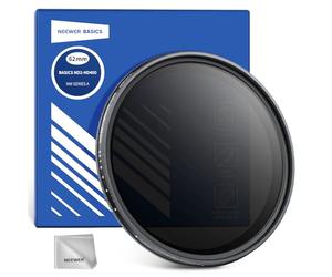 NEEWER Basics 62mm Variable ND Filter, ND2-400 1-9 Stops Reducción Luz Filtro Densidad Neutra Variable Giratorio con Revestimiento Antihuellas, Marco Delgado para Objetivos Cámara