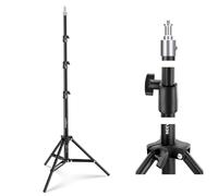 NEEWER Basics 6ft/180cm Soportes Luz Light Stand Fotografía 2 Pack, Trípode Metálico Plegable 4 Secciones con Rosca 1/4" & 5/8" Stud para Cámaras, Aro Foco, Accesorios, Carga Máx.: 11lb/5kg, ST180B
