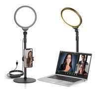 NEEWER Basics 7" Aro Luz LED Escritorio con App Control Iluminación para Videoconferencias de Pantalla,Soporte de Escritorio para Teléfono Compatible con iPhone para Selfies Maquillaje Grabación,R06S