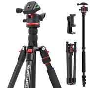 NEEWER Basics Travel Tripod Monopod para Cámara, 72" Compacto Ligero Portátil DSLR Soporte Móvil Stand, Rótula Tipo Arca, Compatible con iPhone Grabación Vídeo, Carga Máxima 13.2lbs, TP14B