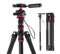 NEEWER 77" Trípode Monopié Cámara con 360° Cabezal Bola y Placa QR Tipo Arca, Trípode Video DSLR Viaje Ligero y Compacto Aluminio con Patas Reversibles y Eje Central Invertido, Carga Máx 13lb, TP08