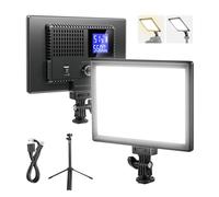 NEEWER Basics 9" LED Panel Foco Luz, 3200-5600K Edge Lit Regulable Cámara Suave Key Lighting con Trípode Escritorio,CRI95+ 800Lux 4000mAh Recargable para Fotografía Grabación Video Streaming, NL-120B