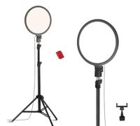 NEEWER Basics - Anillo de luz de 10 pulgadas con soporte de trípode de 63 pulgadas, soporte para teléfono/control remoto compatible con iPhone, pantalla completa bicolor de 15 W, iluminación LED CRI95