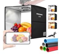 NEEWER Basics Bicolor Fotografía Estudio Caja Luz Light Box, 12"x12"x12" Plegable Booth Shooting Tent con 6 Color Fondos, 120 Leds CRI95+ Dimmable para Fotografía Joyería Electrónica Alimentos, LB30B