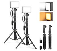 NEEWER Basics BP132 - Kit de iluminación LED de Panel de luz de Video, luz de Estudio portátil Regulable de 6.2 Pulgadas con Soporte de trípode de 53 Pulgadas, 3200K-5600K/CRI95+ 810lux para