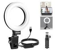 NEEWER 5" Aro de Luz con Clip y Trípode, 10W 3000k-6000K Luz Clip Regulable para Portátil Monitor Videoconferencia, Selfie, Vlog, Maquillaje, Transmisión en Vivo, Grabación de Video, BR60 Basico