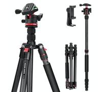 NEEWER Basics Carbon Fiber Travel Tripod Monopod, 64" Monopié Compacto Ligero Portátil Cámara Soporte Móvil Stand Compatible con iPhone Grabación Vídeo,Rótula Tipo Arca,MAX Carga 13.2lbs,TP17B