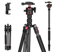 NEEWER Basics Carbon Fiber Travel Tripod Monopod, 64" Monopié Compacto Ligero Portátil Cámara Soporte Móvil Stand Compatible con iPhone Grabación Vídeo,Rótula Tipo Arca,MAX Carga 13.2lbs,TP17B