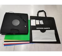 NEEWER BASICS LB40B - Caja de luz plegable para estudio fotográfico, 16 x 16 pulgadas, tienda de campaña de fotos plegable bicolor con 6 fondos de colores, 120 LED CRI95+ regulable para joyería